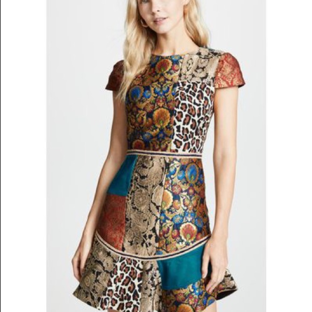 Alice & Olivia Rapunzel Patchwork Mini Dress (NWT - Size 10)